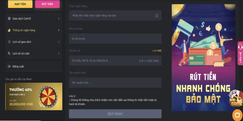 Hướng dẫn chi tiết cách rút tiền Nbet an toàn